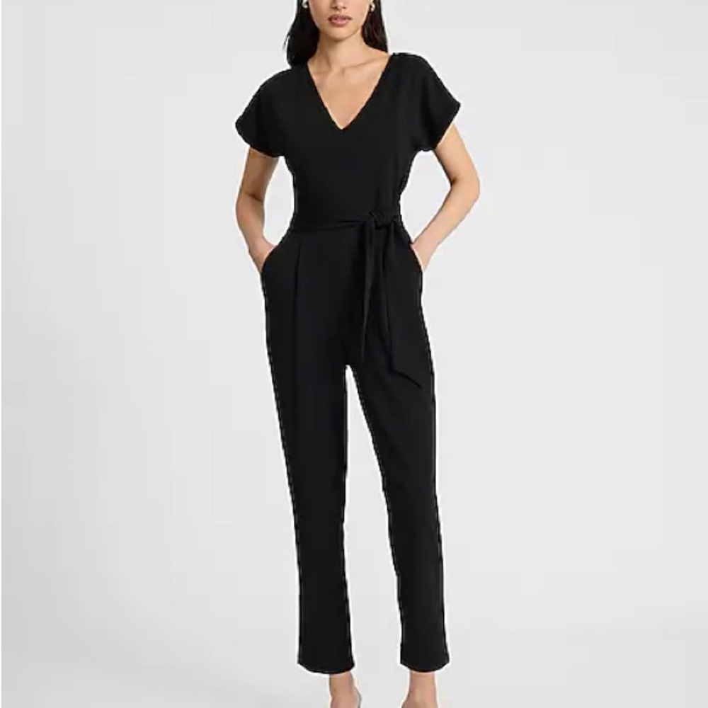Express Black V-Neck Jumpsuit